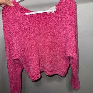 Pink Rose Vibrant Pink Crew Neck Sweater
